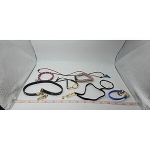 9pc Boho Jewelry Lot Chokers Bracelets Shark Tooth Anchor Hamsa Studded Leather